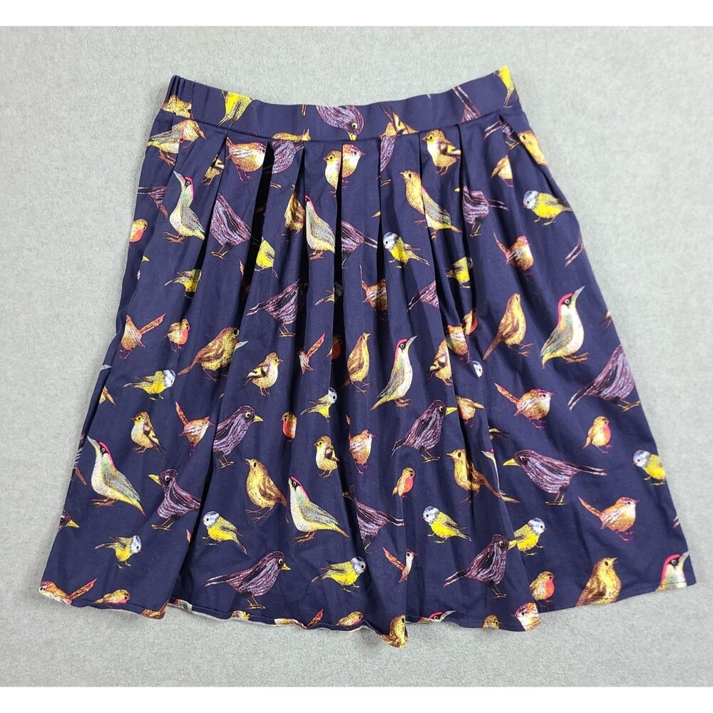 Grace Karin Skirt Medium Cottage Pleated Bird Novelty A Line Pockets Knee Length